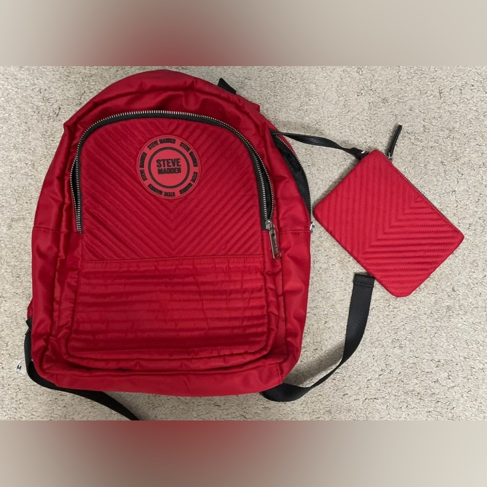 Steve Madden Backpack Rucksack Purse Set Women's Red